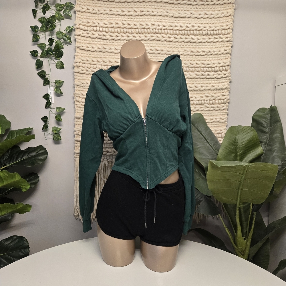 Cider Green Zip-Up Hoodie | Size Small